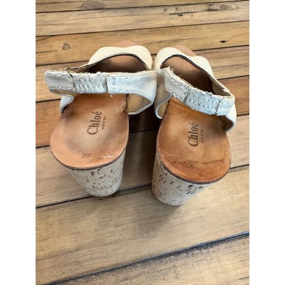 Authentic Chloe Peep Toe Wedges, sz. 39 Made in Italy Leather - Picture 6 of 8